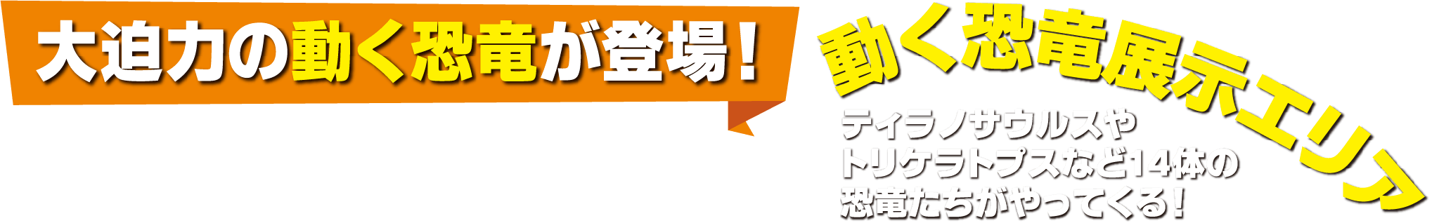 大迫力の動く恐竜が登場!動く恐竜展示エリア ティラノサウルスやトリケラトプスなど14体の恐竜たちがやってくる!